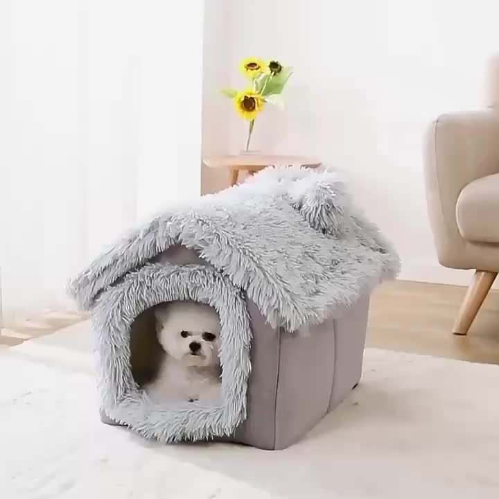 Cama de Felpa para Mascotas, Desenfundable y Antideslizante