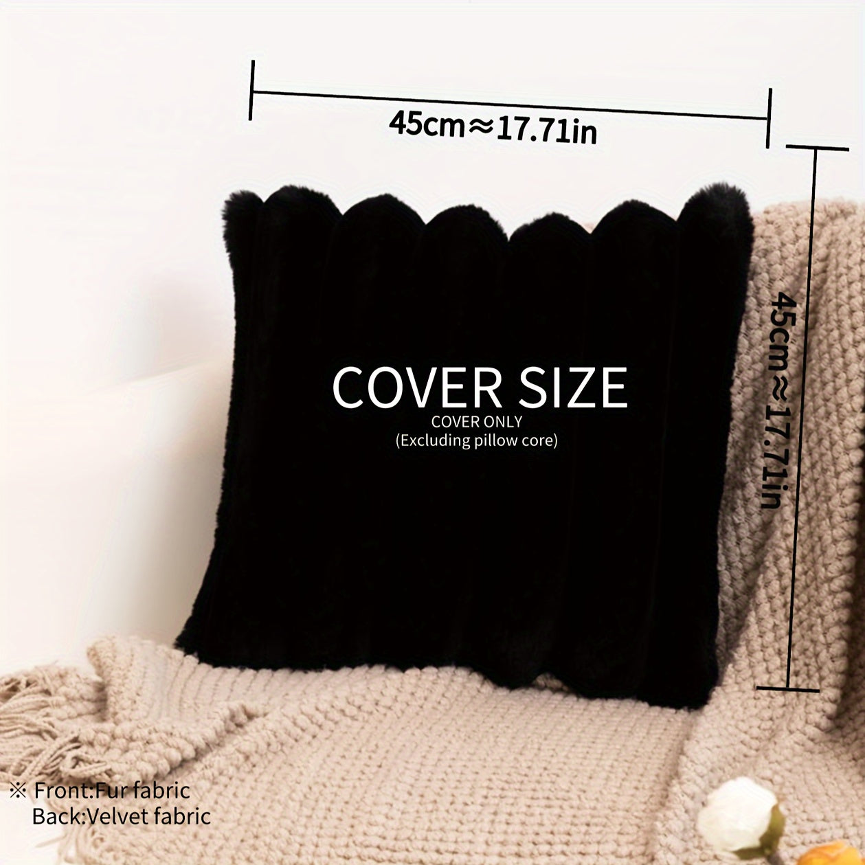 Funda de Cojín Boho Rayas - Suave y Gruesa para Invierno