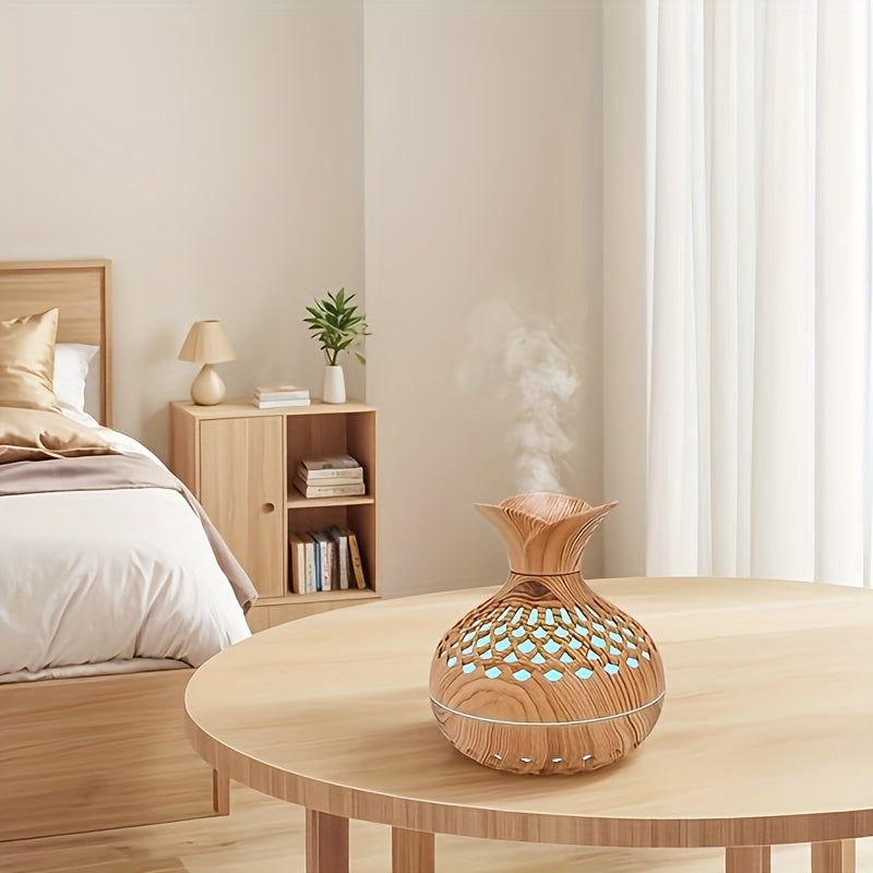 Humidificador Aromático Decorativo de Madera para Hogar y Oficina