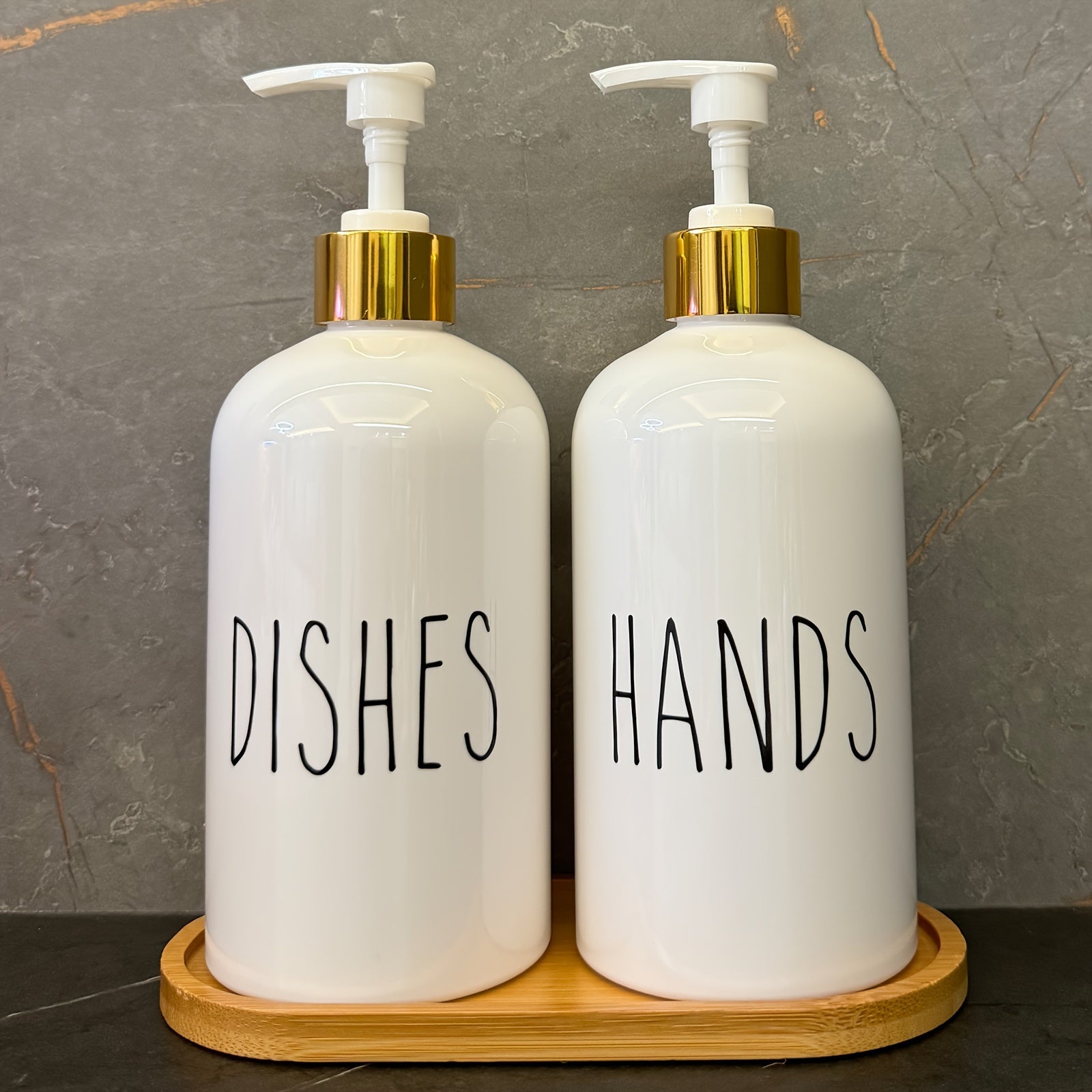 Dispensadores de Jabón Gráficos para Cocina y Baño, Juego de 2