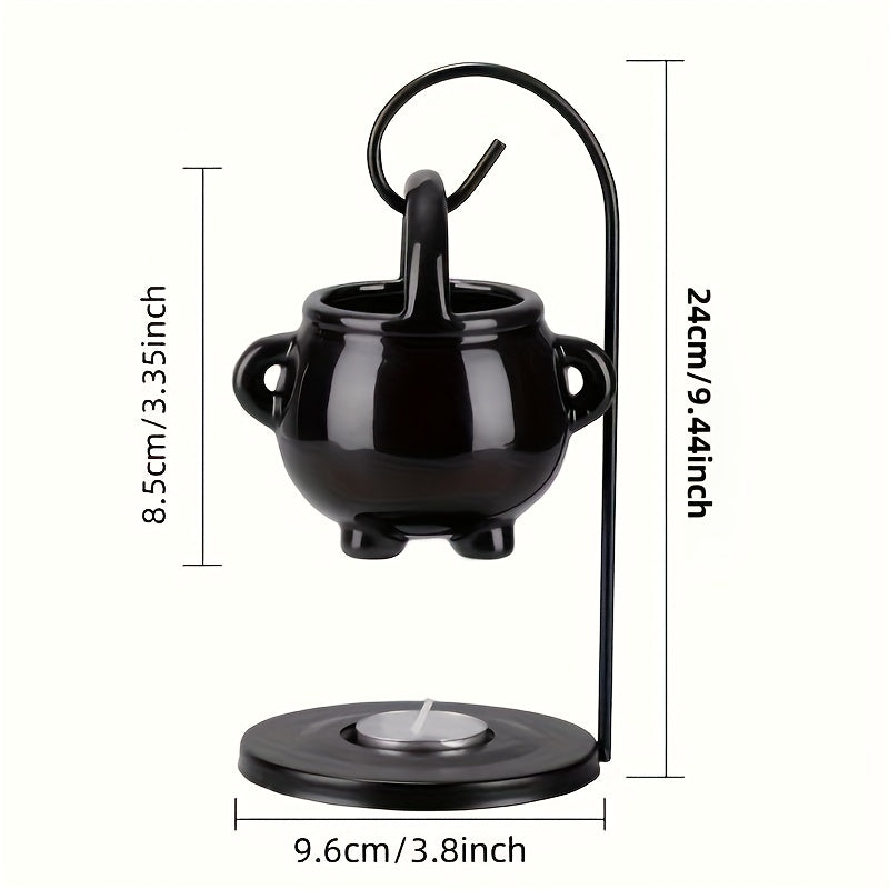 Quemador de Aceite Esencial de Cerámica Negra
