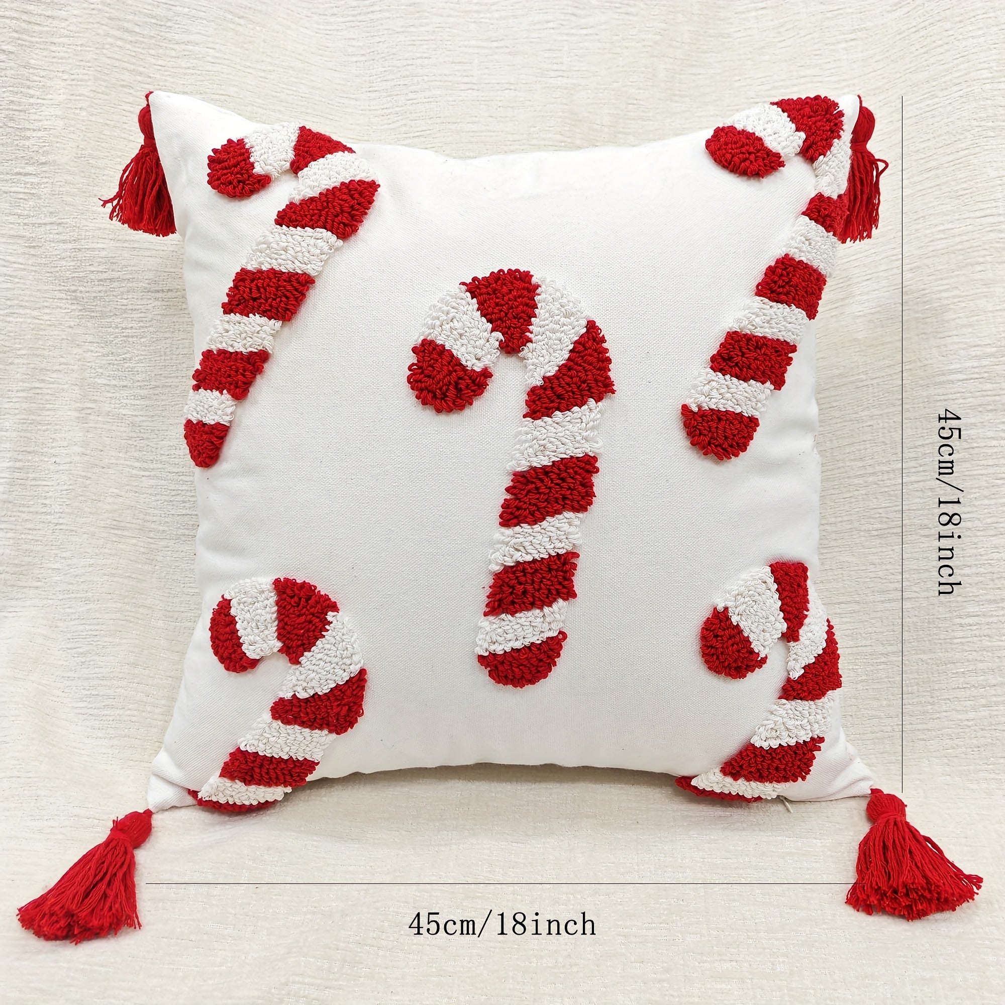 Funda de Cojín de Terciopelo Navideño 45x45 cm, Estilo Contemporáneo