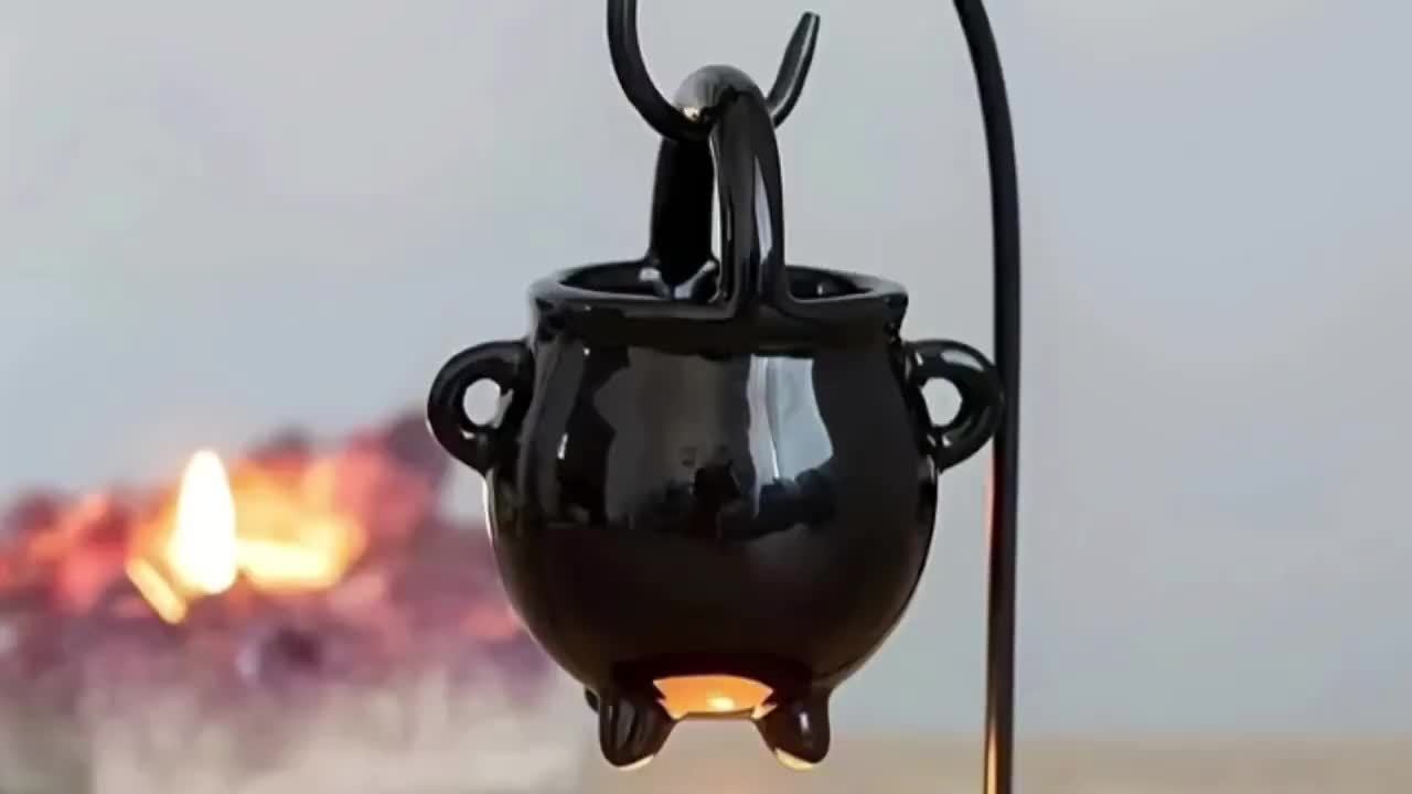 Quemador de Aceite Esencial de Cerámica Negra