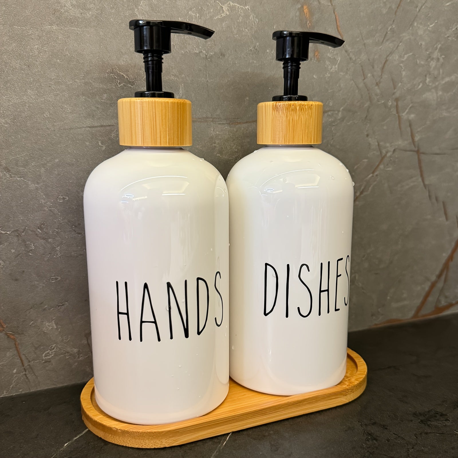 Dispensadores de Jabón Gráficos para Cocina y Baño, Juego de 2