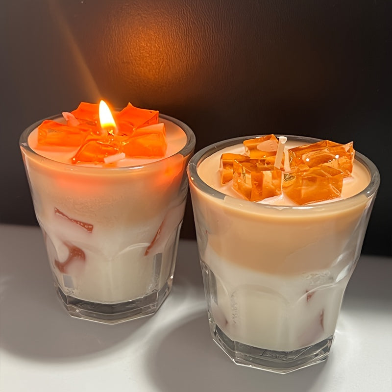 Vela Aromática Ovalada de Cera de Soja, Aroma Caramel Latte