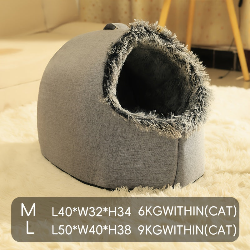 Casa y Condominio para Gatos Booteeley de Poliéster, Portátil y Moderna