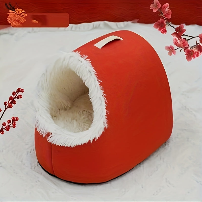 Casa y Condominio para Gatos Booteeley de Poliéster, Portátil y Moderna