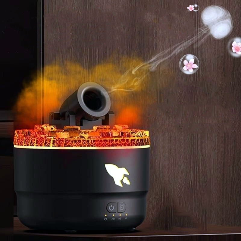 Humidificador y Difusor de Aromas USB con Luz Volcánica