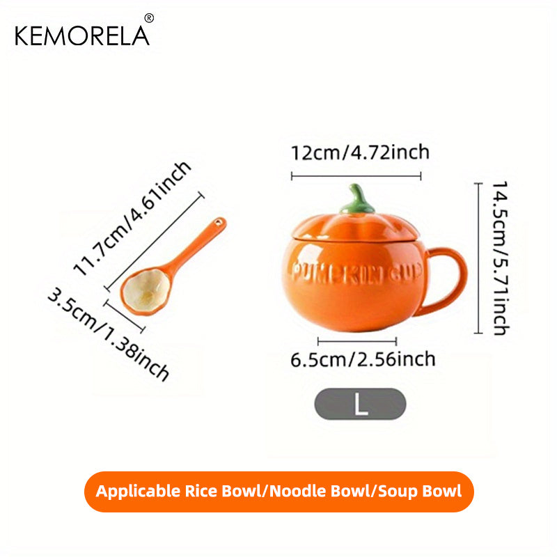 Taza de Cerámica con Tapa y Cuchara, 10oz-27oz, Regalo Ideal