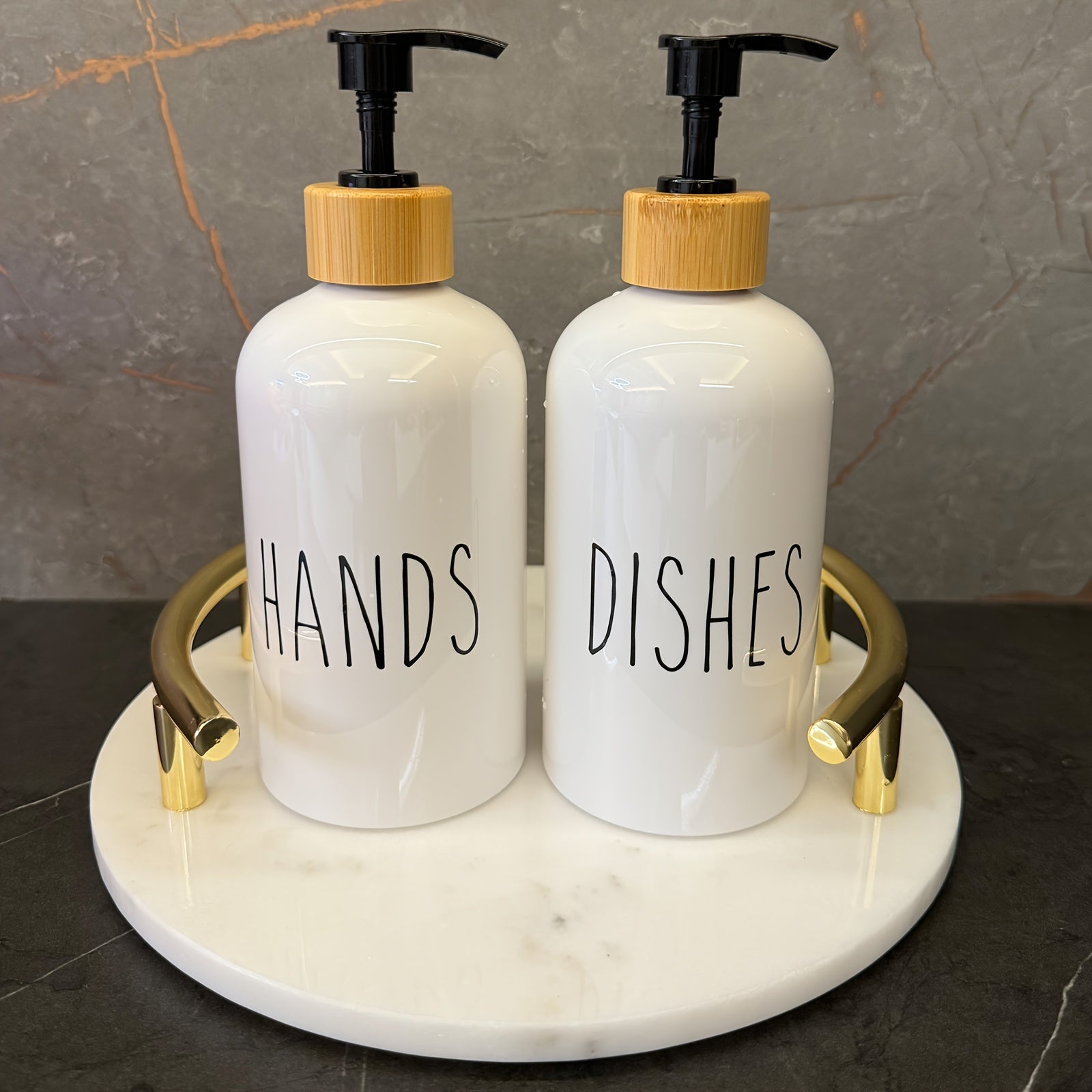 Dispensadores de Jabón Gráficos para Cocina y Baño, Juego de 2