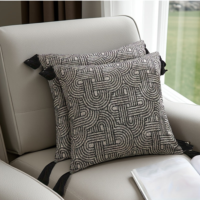 Set de 2 Fundas de Cojín Geométricas de Algodón 18x18"