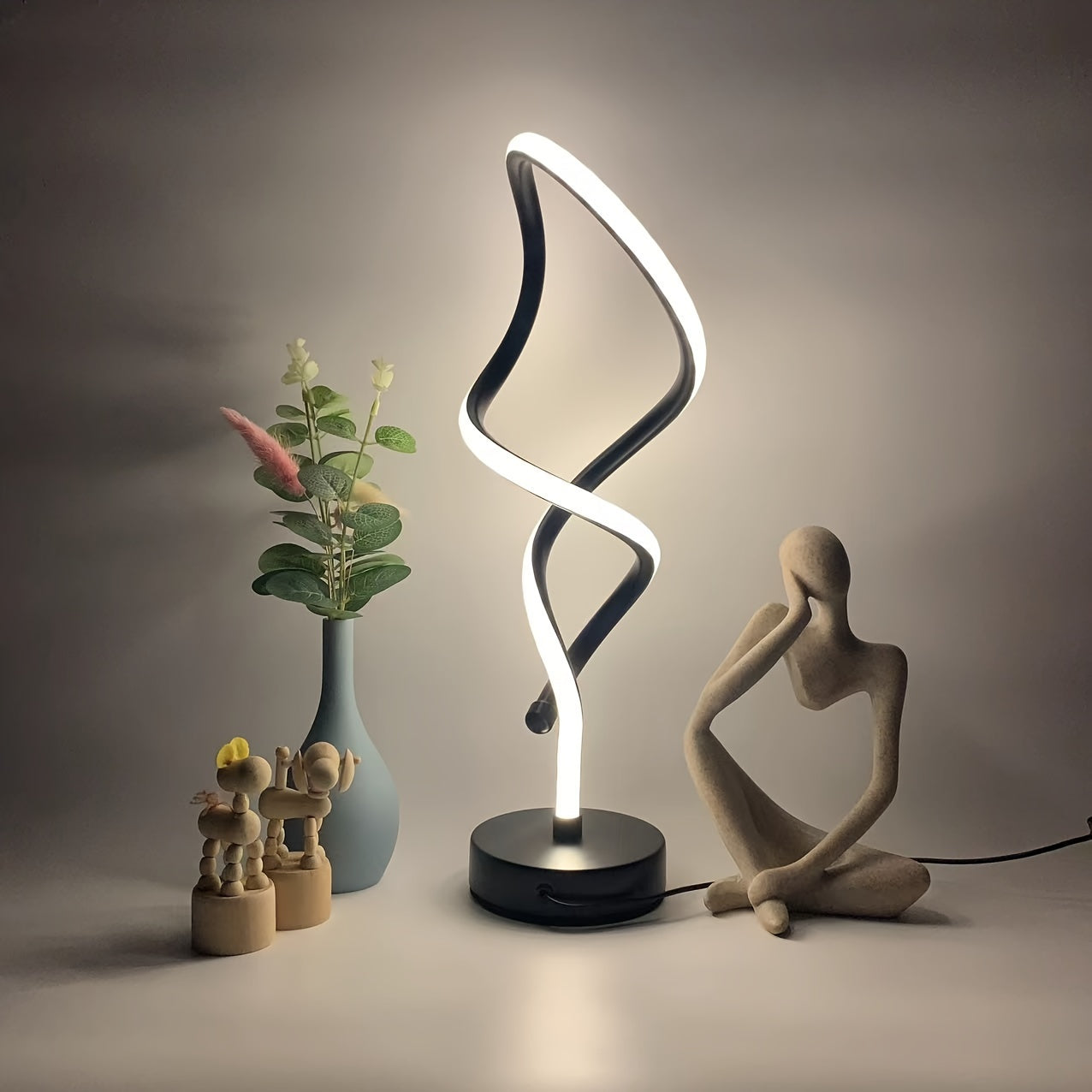 Lámpara de Mesa de Lujo con Luz LED Tricolor Ajustable