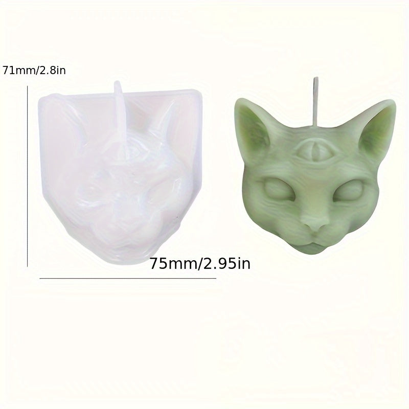 Molde de Silicona para Vela de Gato de Tres Ojos