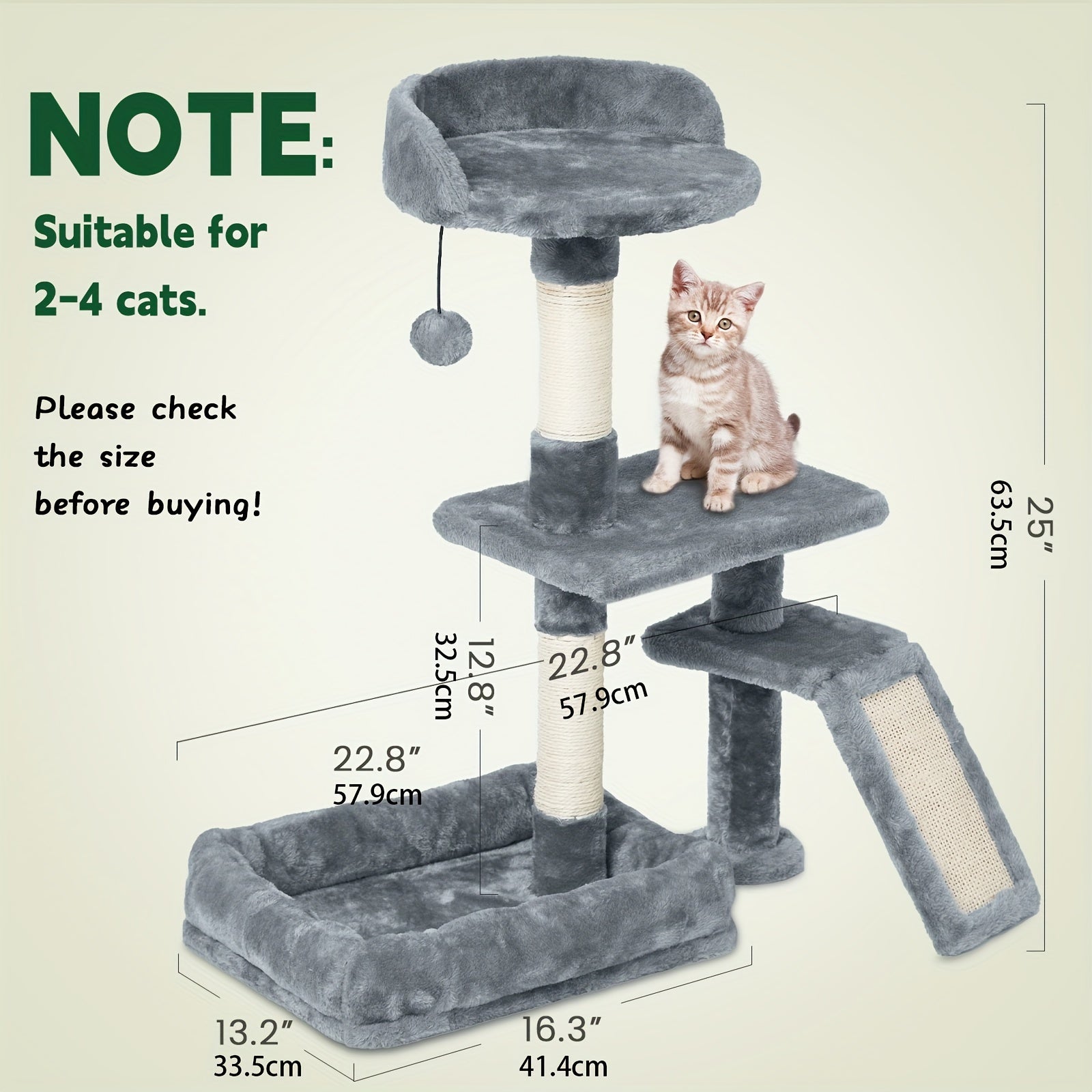 Árbol para Gatos de Interior, Mueble Moderno Multinivel