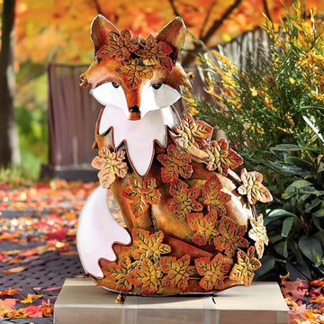 Escultura de Zorro Metálica para Decoración Interior y Exterior