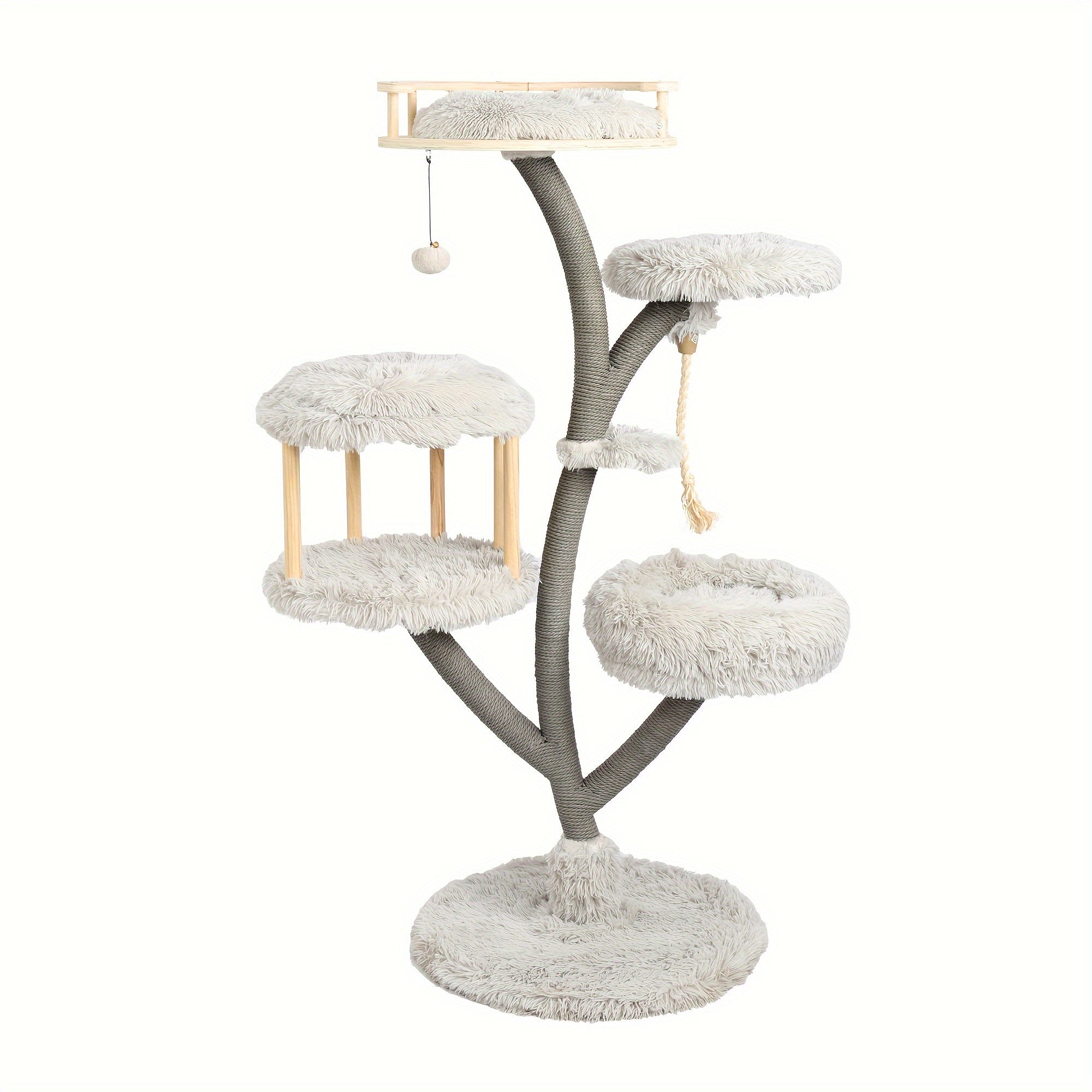 Árbol Rascador de Lujo para Gatos Grandes con Plataforma de Felpa