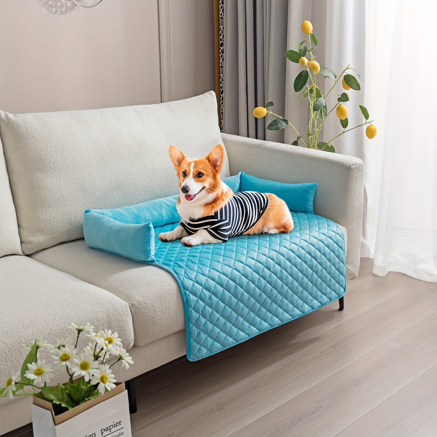Cama Acolchada para Mascotas Grandes y Medianas, Antideslizante