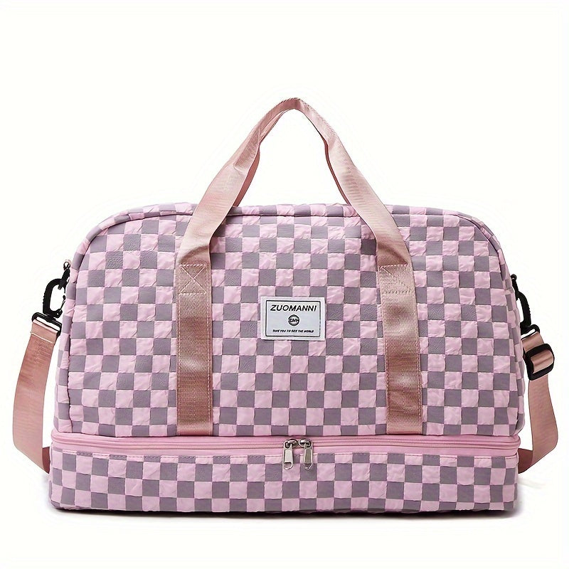 Bolso de Mano Grande con Compartimento para Zapatos y Múltiples Bolsillos