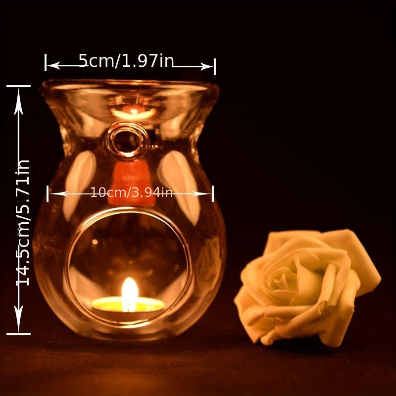 Soporte de Cristal Transparente para Velas Aromáticas