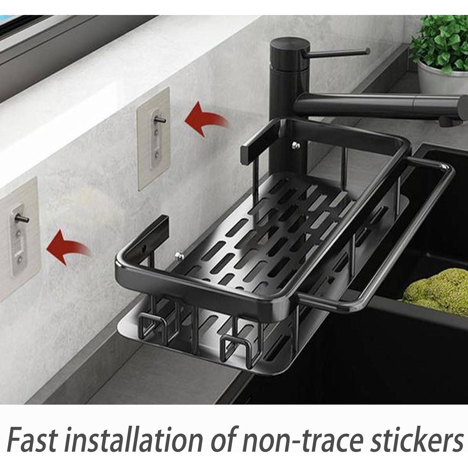 Organizador Metálico Bajo Fregadero con Estante Ajustable y Ganchos