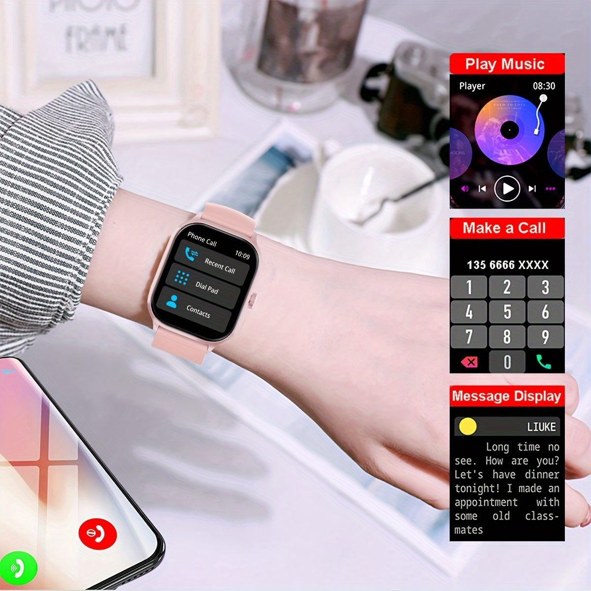 Smartwatch con Pantalla Táctil de 2.01'' y 100+ Modos Deportivos