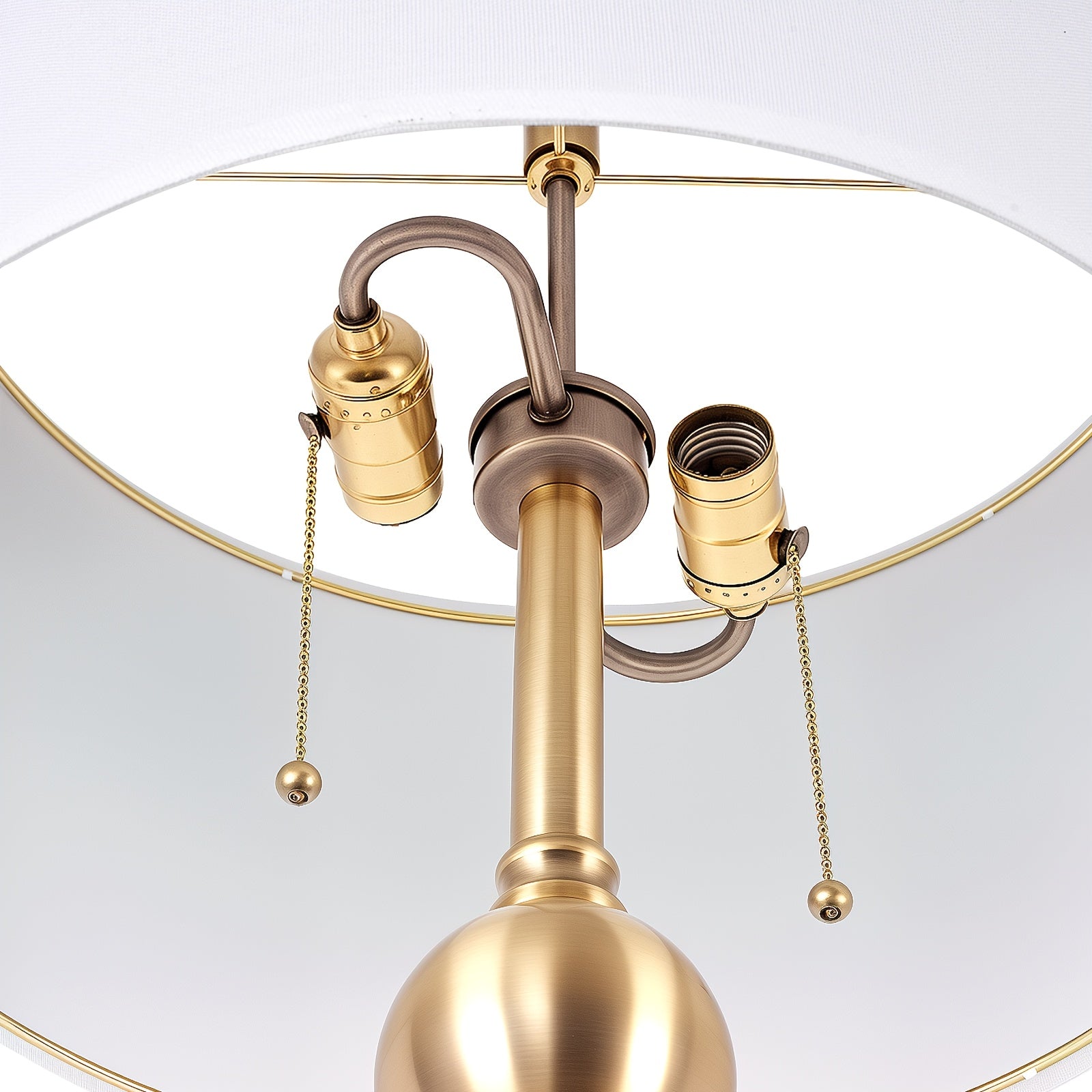 Lámpara de Pie Moderna de 64'' con Pantalla de Lino Beige y Base Dorada