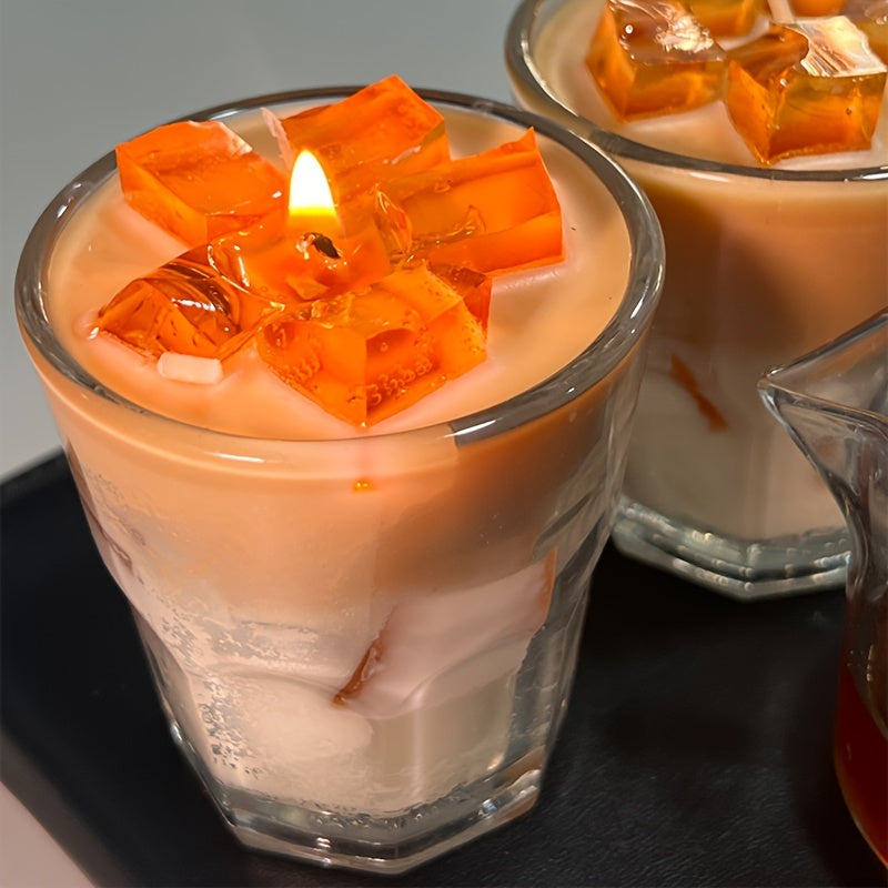 Vela Aromática Ovalada de Cera de Soja, Aroma Caramel Latte