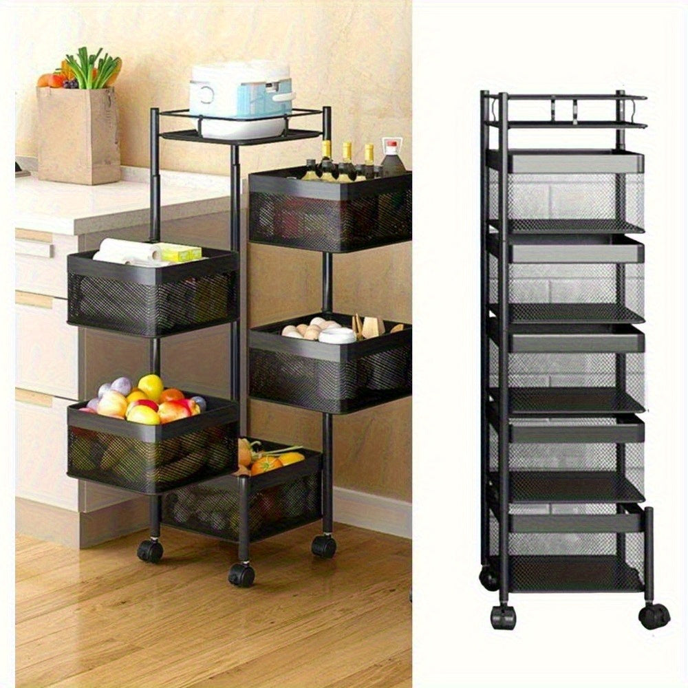 Carro de Almacenaje de Cocina Multifuncional con 5 Estantes