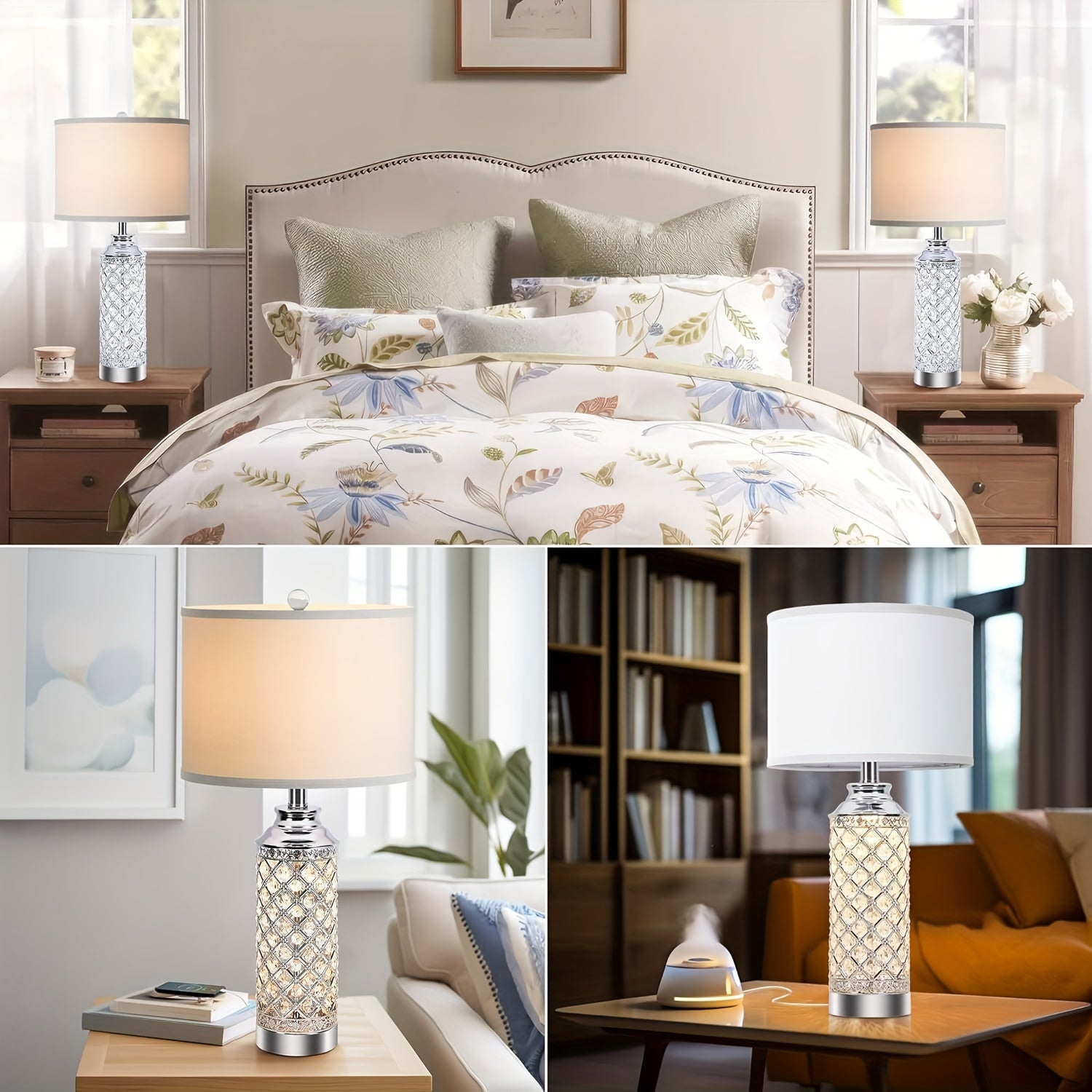 Set de 2 Pantallas de Mesa con Luz LED y Puertos USB