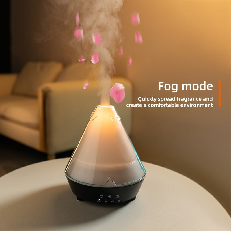 Difusor Aromático Volcán USB con Luz Ambiental para Hogar y Oficina