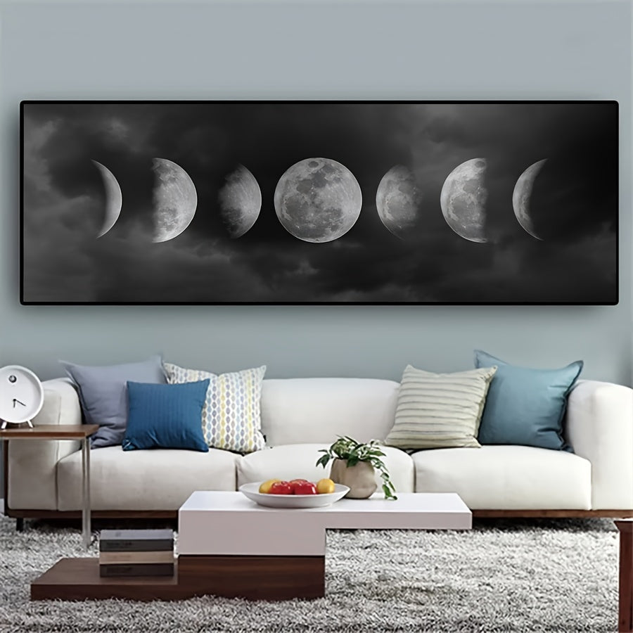Lienzo Moderno de Fases Lunares para Decoración de Pared