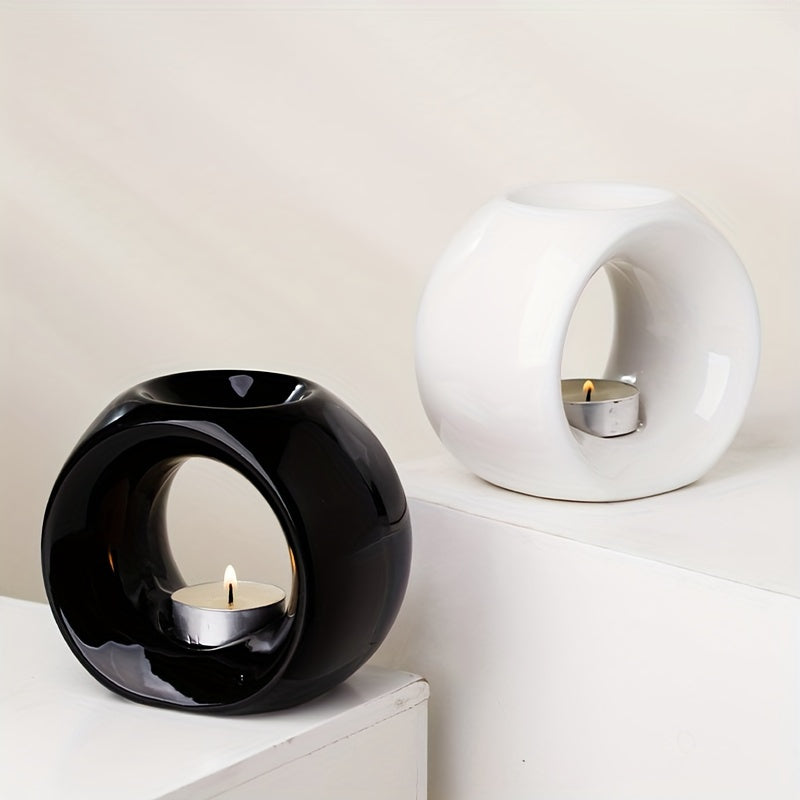 Quemador de Aceite Cerámico Ovalado para Aromaterapia