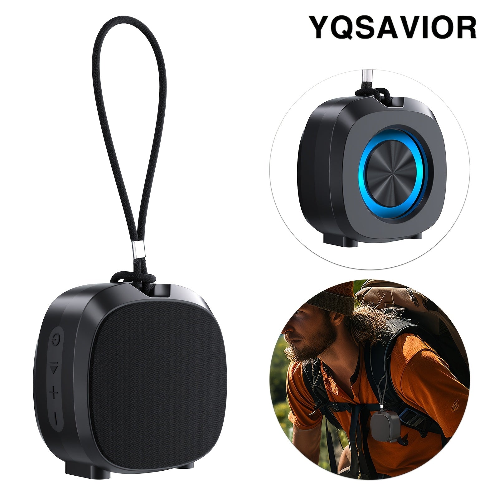 Altavoz Inalámbrico Portátil con Luz RGB, Recargable por USB-C