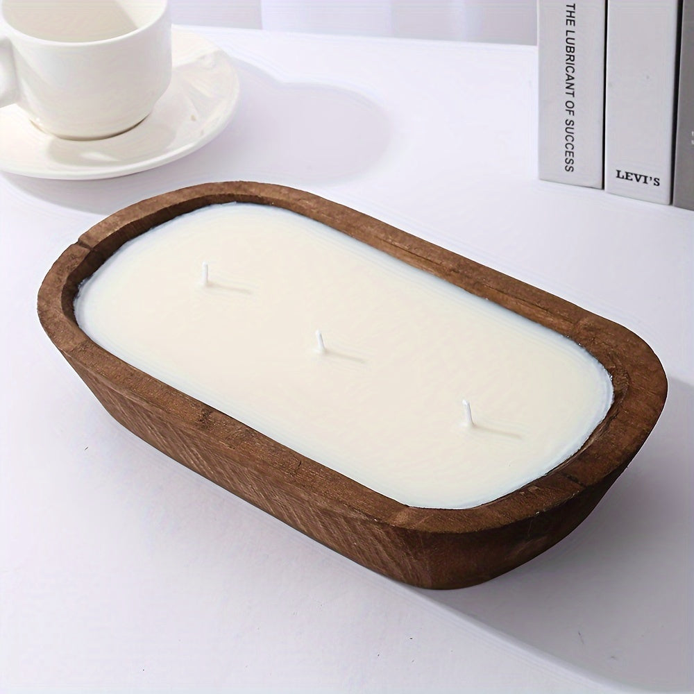 Vela aromática en contenedor de madera en forma de barco