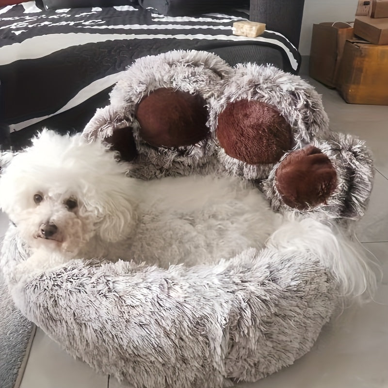 Cama de Mascotas Acolchada Pata de Oso - Confort Todo el Año