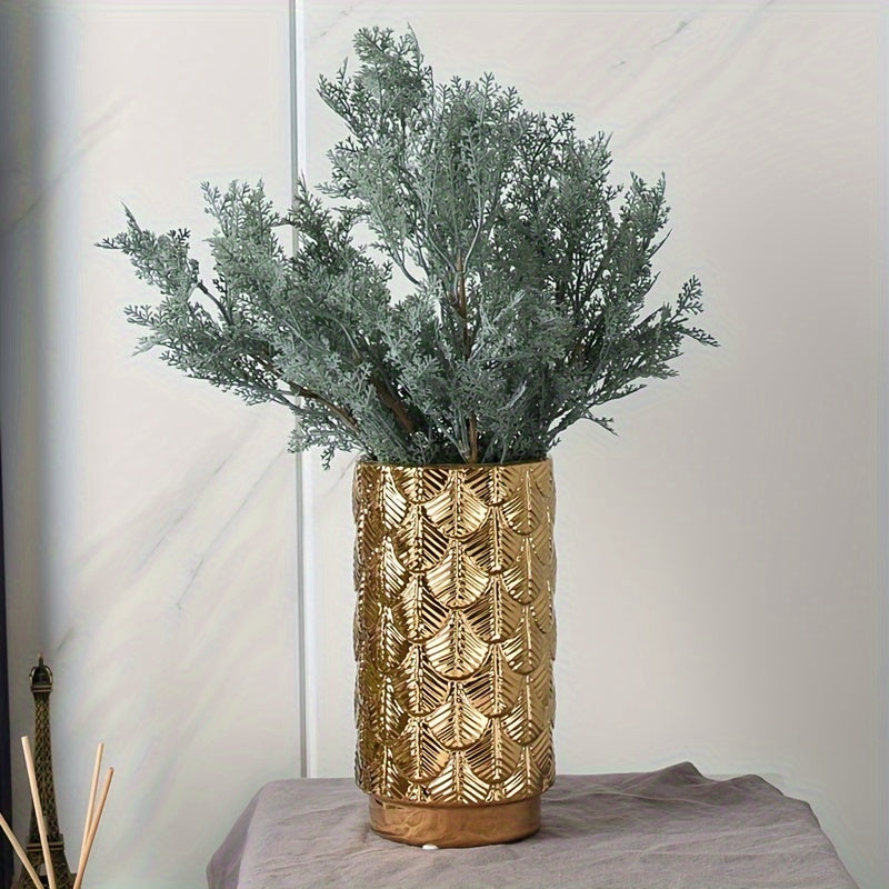 Jarrón de Cerámica Moderno Dorado para Decoración del Hogar