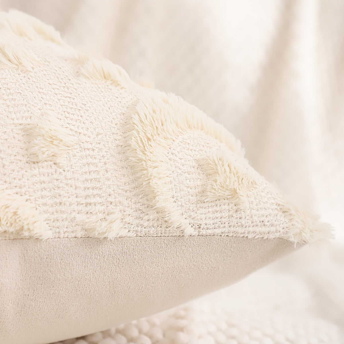 Funda Decorativa de Cojín con Bordado de Luna y Estrella