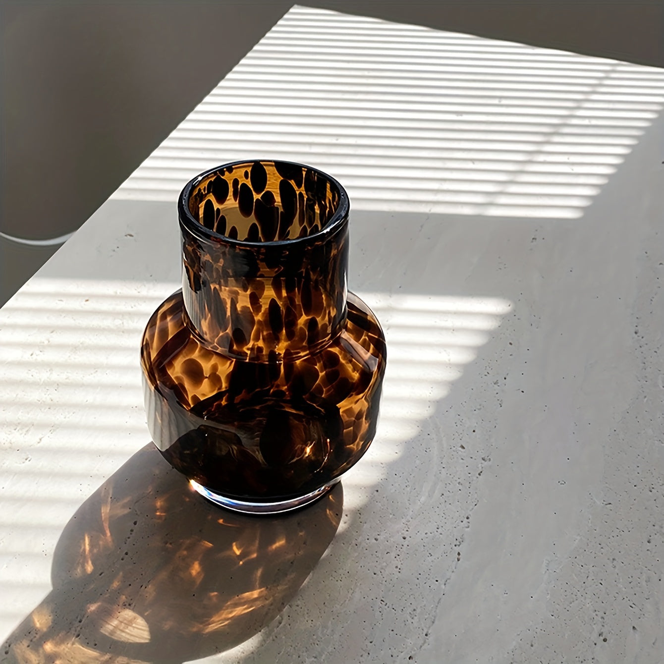 Jarrón de Cristal Art Deco con Motivo de Lunares, 1 Unidad