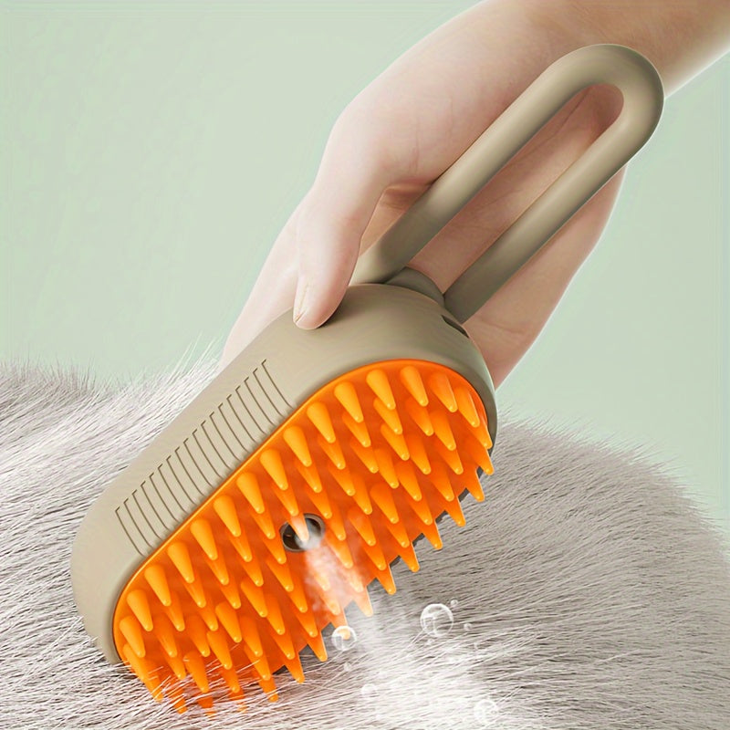 Cepillo de Vapor 3 en 1 para Mascotas, Autolimpiante y Masaje