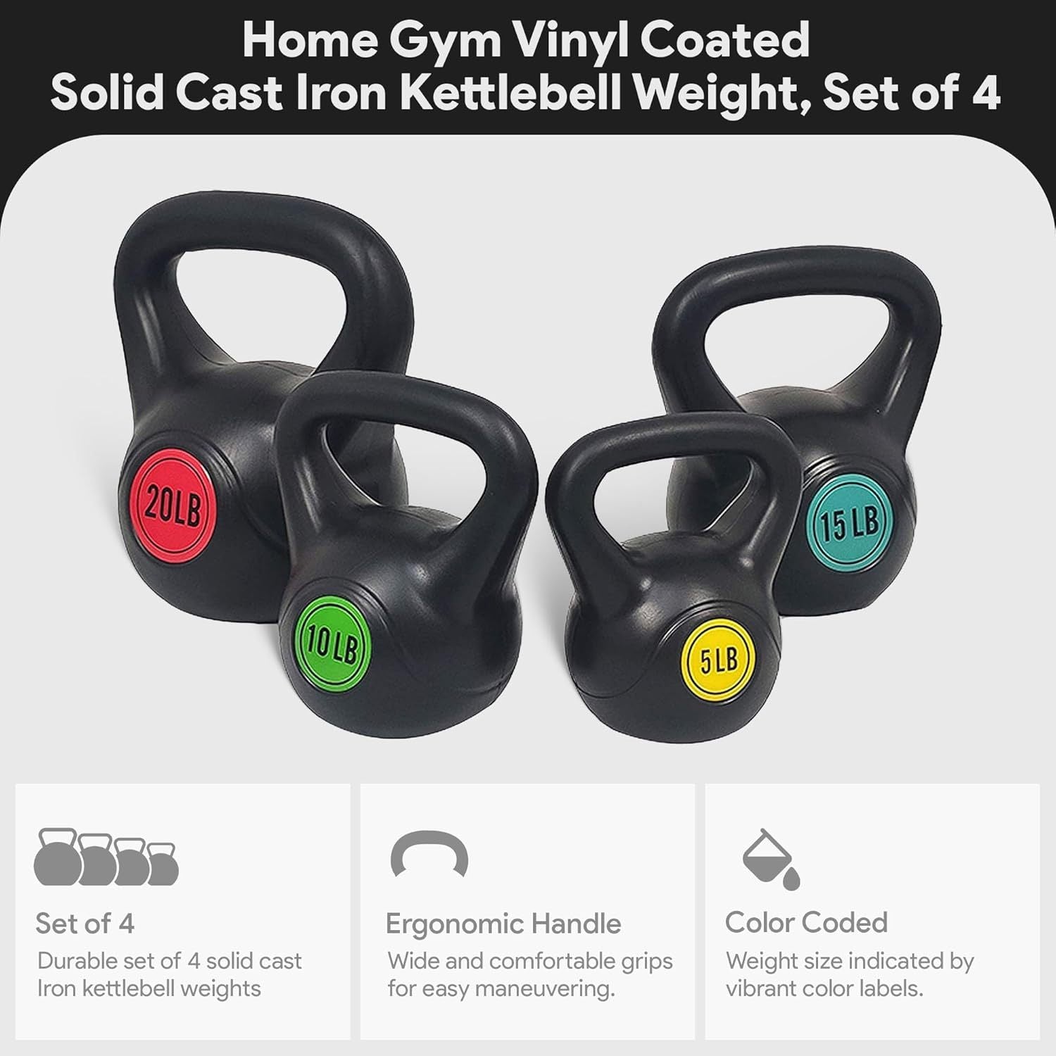 Set de Kettlebells BalanceFrom para Ejercicio y Fitness