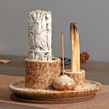 AromaRelax Burner: Soporte de Incienso de Cerámica 4 en 1