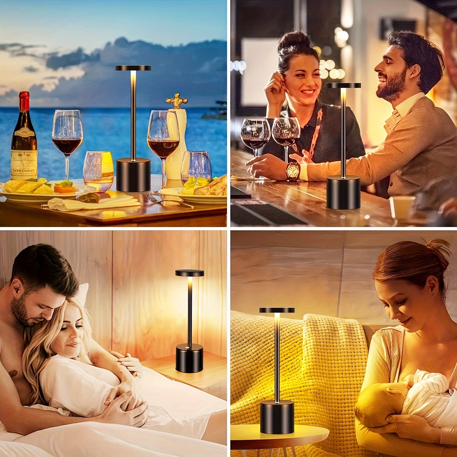 Pack de 2 Lámparas de Mesa LED Recargables, Diseño Moderno