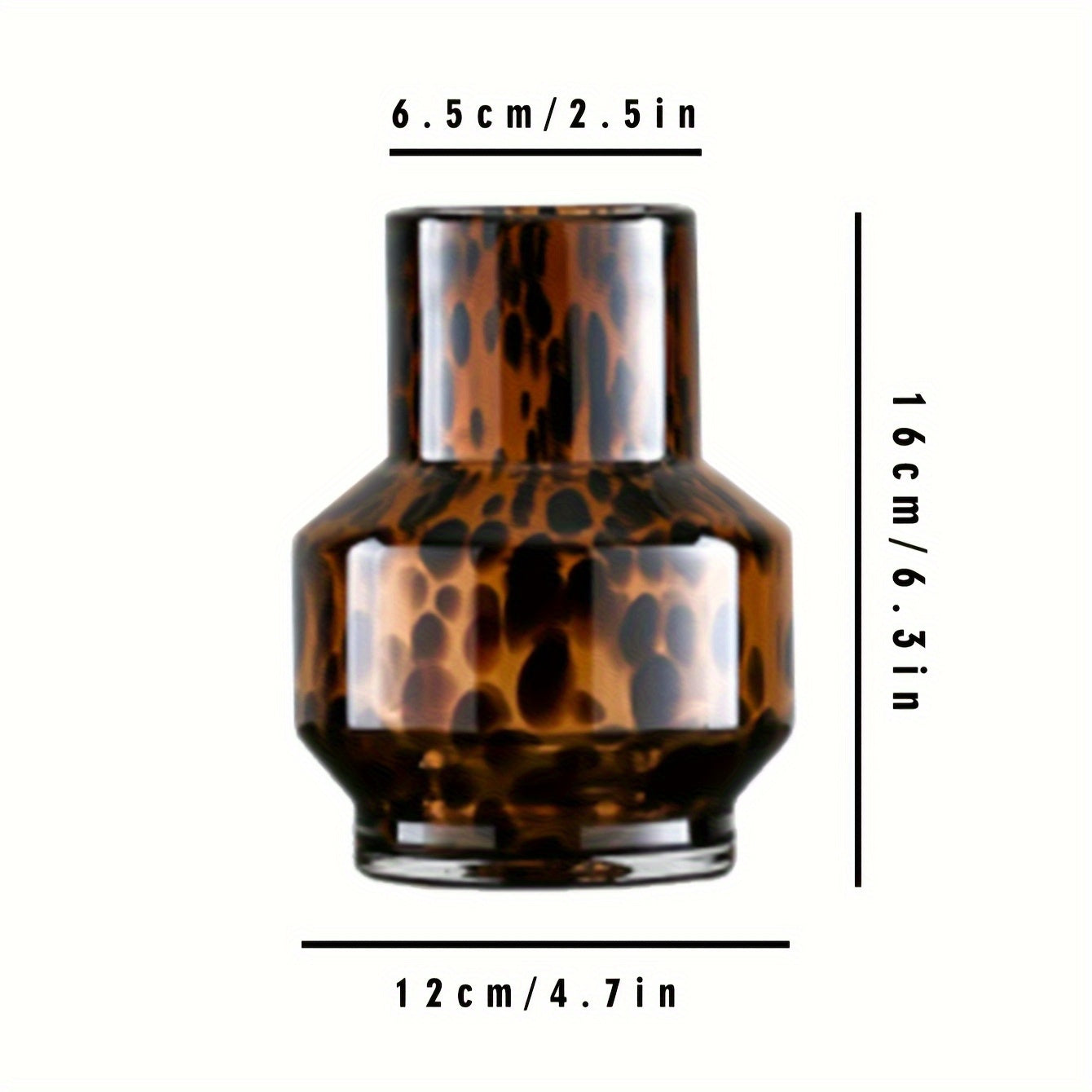 Jarrón de Cristal Art Deco con Motivo de Lunares, 1 Unidad