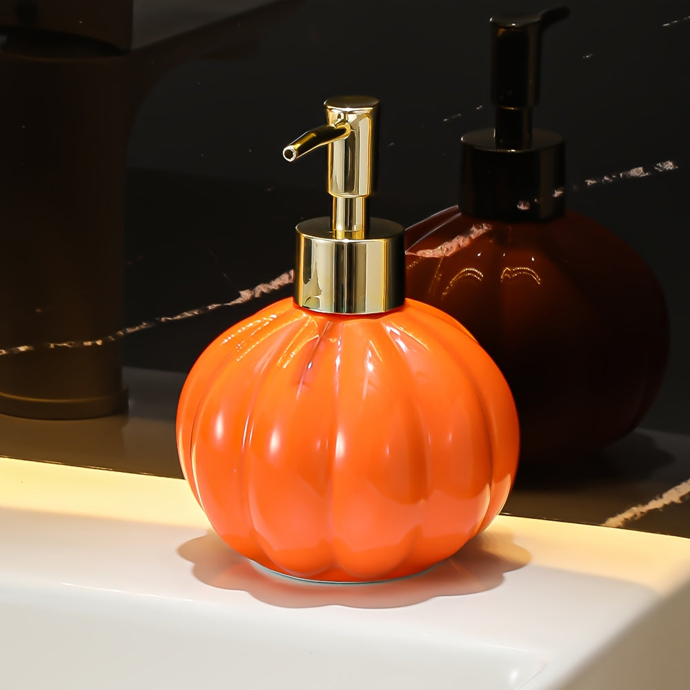 Dispensador de Jabón Cerámico en Forma de Calabaza, 375 ml