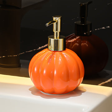 Dispensador de Jabón Cerámico en Forma de Calabaza, 375 ml