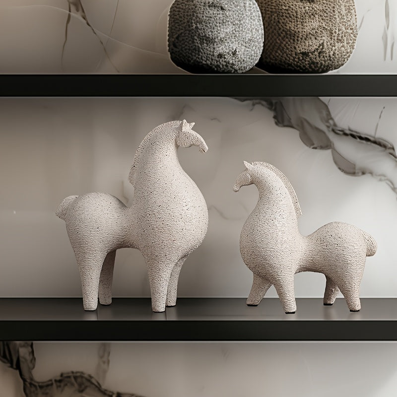 Escultura de Caballo en Resina, Arte Abstracto para Decoración Hogar