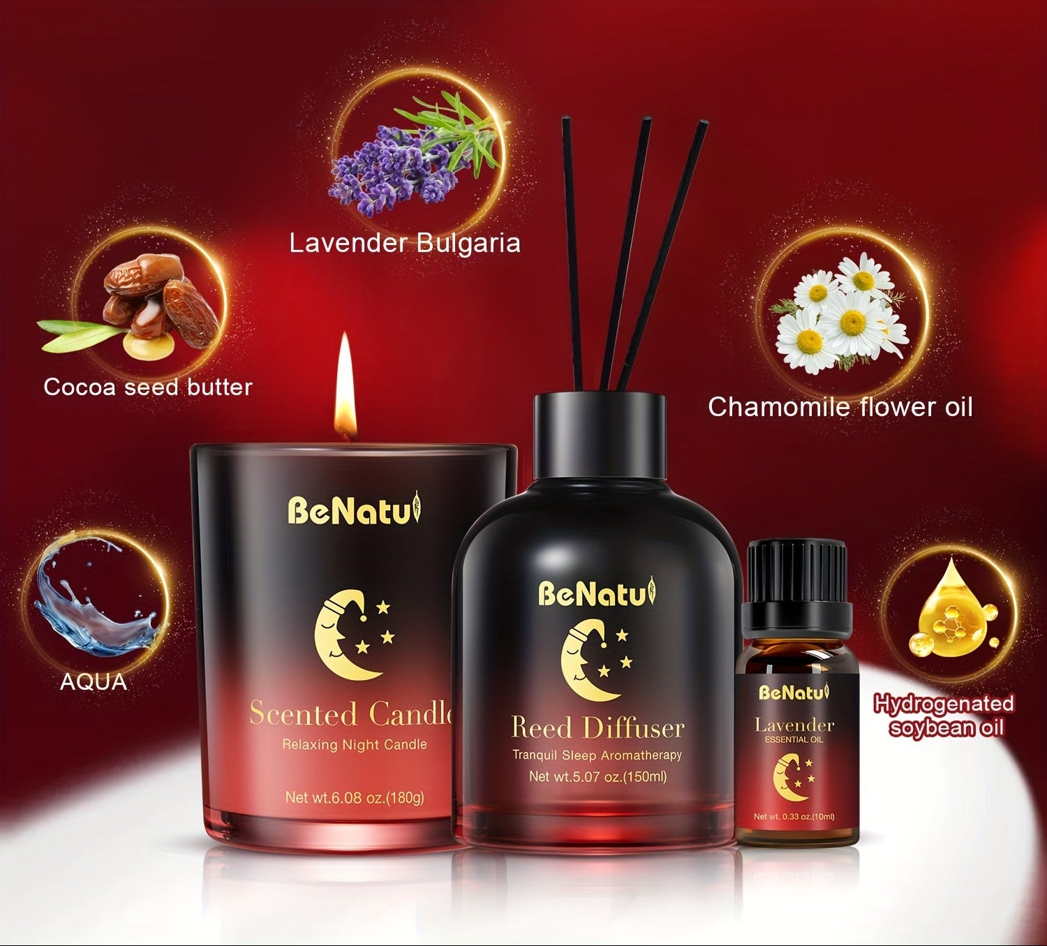 Set de Aromaterapia: Vela, Spray y Difusor para Mejorar el Sueño