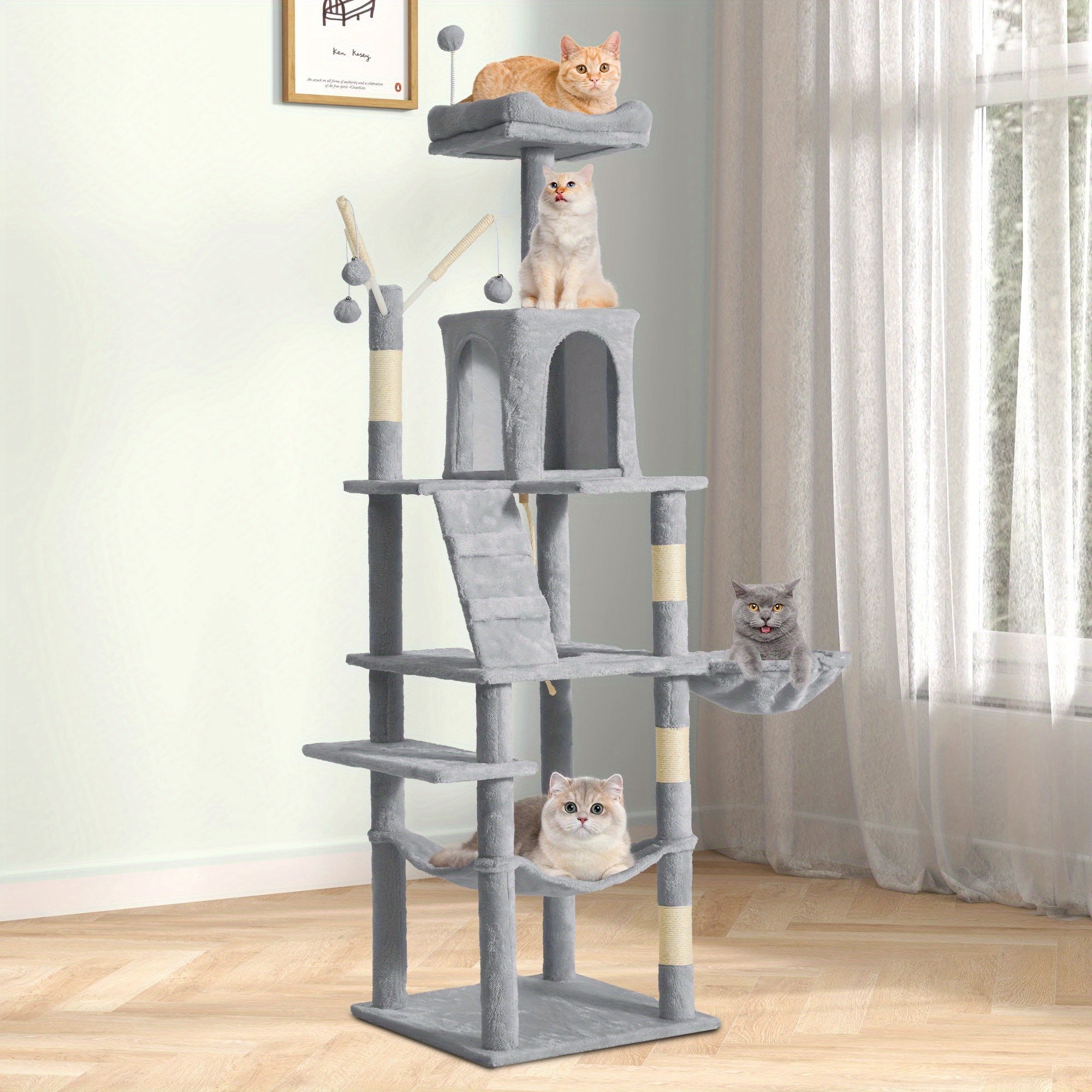 Árbol para Gatos de Interior con Condos y Cama