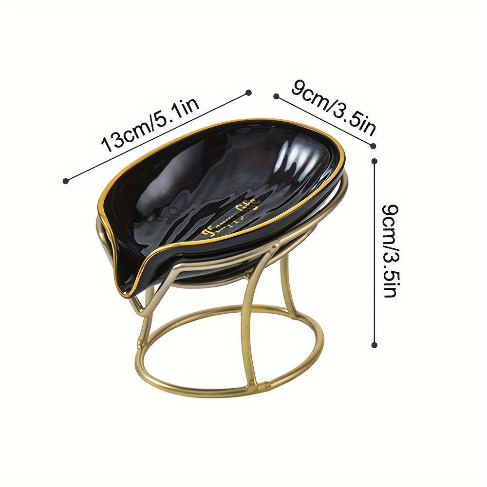 Elegante Porta Jabón Ovalado de Hierro Forjado con Drenaje