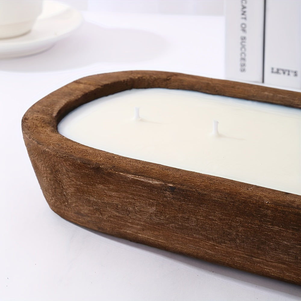 Vela aromática en contenedor de madera en forma de barco